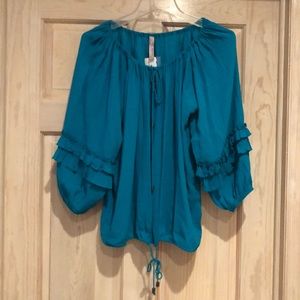 Turquoise Quarter Sleeve Blouse